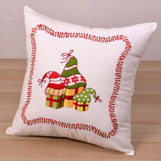 Herrschners Gnome Present Boxes Pillow Stamped Embroidery Kit Herrschners Gnome Present Boxes Pillow Stamped Embroidery Kit