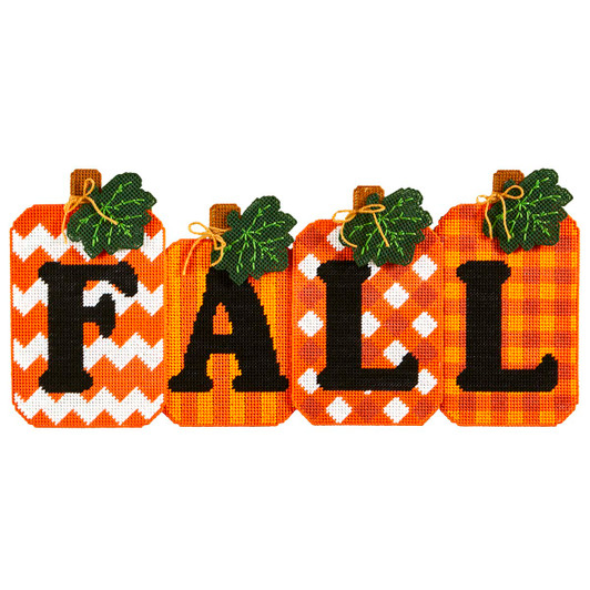 Herrschners Festive Pumpkins Wall Hanging Plastic Canvas Kit Herrschners Festive Pumpkins Wall Hanging Plastic Canvas Kit