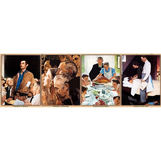 Masterpieces Puzzle Co Norman Rockwell The Four Freedoms Jigsaw Puzzle