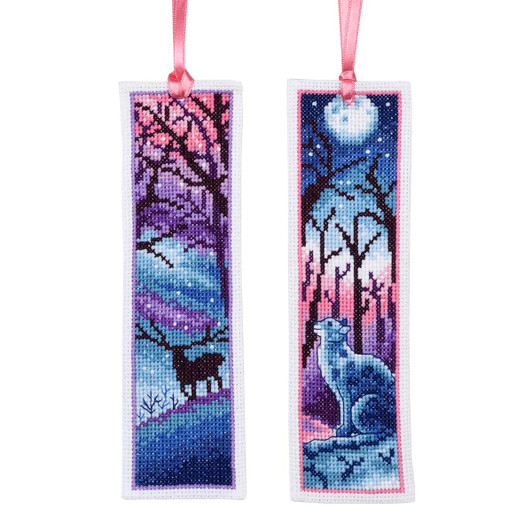 Vervaco Cat & Deer Bookmark Set Counted Cross-Stitch Kit
