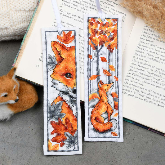 Vervaco Foxes Bookmark, Set of 2 Counted Cross-Stitch Kit
