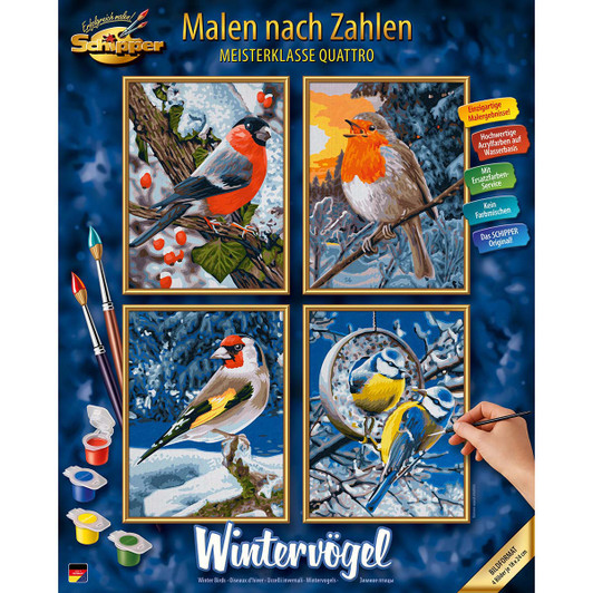 Schipper Winter Birds Kit & Frame Paint by Number Kit Schipper Winter Birds Kit & Frame Paint by Number Kit