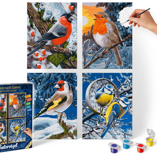 Schipper Winter Birds Kit & Frame Paint by Number Kit Schipper Winter Birds Kit & Frame Paint by Number Kit