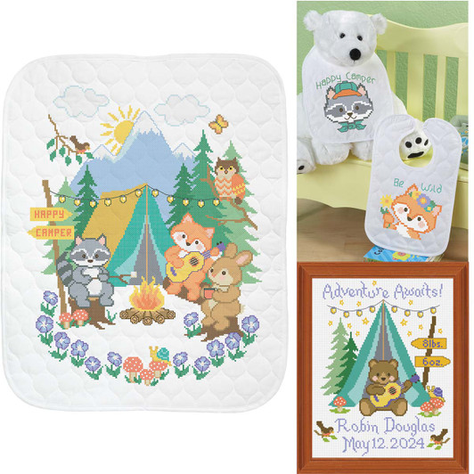 Baby by Herrschners Woodland Lullaby Set Stamped Cross-Stitch Kit