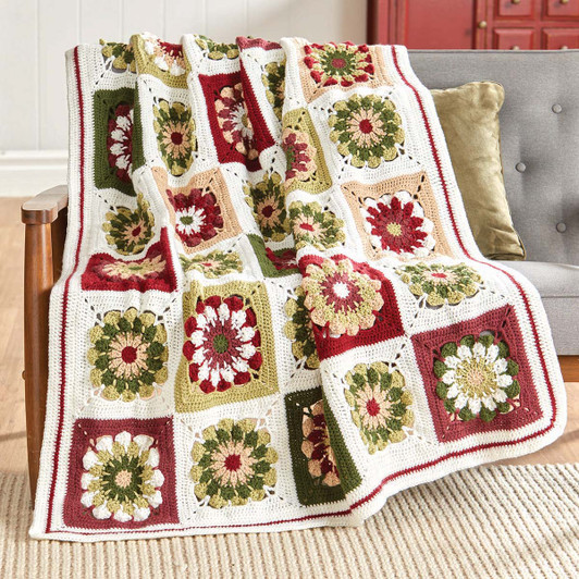 Herrschners Christmas Blossoms Afghan Crochet Kit Herrschners Christmas Blossoms Afghan Crochet Kit
