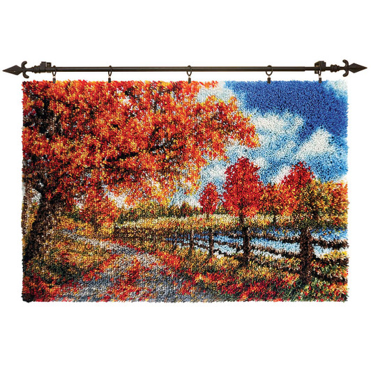 Herrschners Autumn Lane Kit & Hanger Latch Hook Kit
