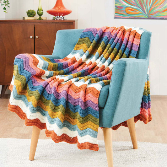 Herrschners Retro Revival Ripple Afghan Crochet Kit Herrschners Retro Revival Ripple Afghan Crochet Kit