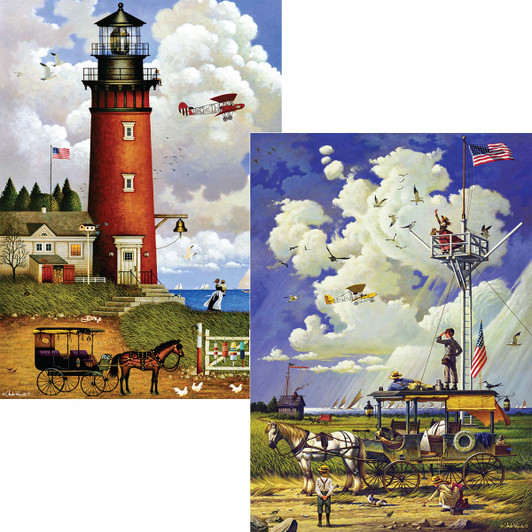 Buffalo Games Daddy's Coming Home & Young Hearts at Sea, Set of 2 Jigsaw Puzzle