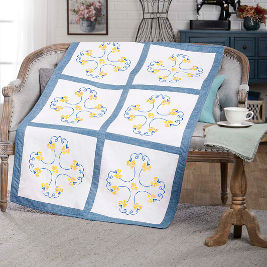 Herrschners Augusta Quilt Block Stamped Embroidery Herrschners Augusta Quilt Block Stamped Embroidery