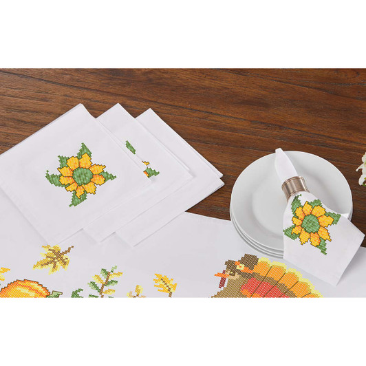 Herrschners Grateful Harvest Napkins Stamped Cross-Stitch Herrschners Grateful Harvest Napkins Stamped Cross-Stitch