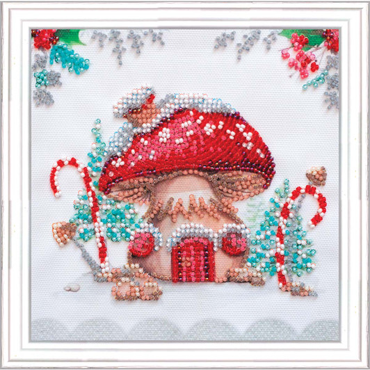 Abris Art Winter Magic Beaded Kit & Frame Stamped Embroidery Abris Art Winter Magic Beaded Kit & Frame Stamped Embroidery