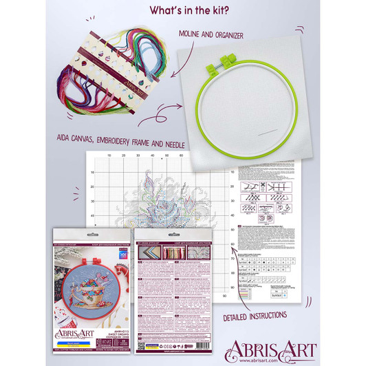 Abris Art Sweet Dreams Hoop Counted Cross-Stitch Kit