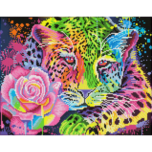 Diamond Dotz Neon Rainbow Leopard Diamond Painting