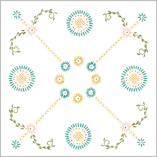 Herrschners Addison Quilt Block Stamped Embroidery & Stamped Cross-Stitch Herrschners Addison Quilt Block Stamped Embroidery & Stamped Cross-Stitch