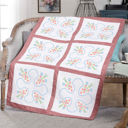 Herrschners Athena Quilt Blocks Stamped Embroidery & Stamped Cross-Stitch Herrschners Athena Quilt Blocks Stamped Embroidery & Stamped Cross-Stitch