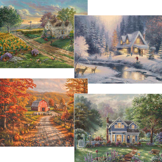 Ceaco Thomas Kinkade Seasons Multi pack Jigsaw Puzzle