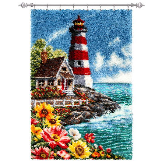 Herrschners Home Sweet Lighthouse Kit & Hanger Latch Hook Kit