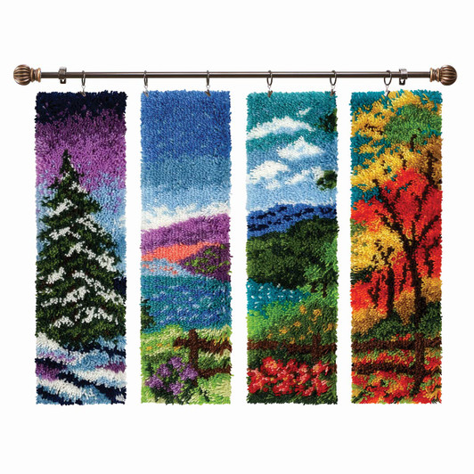 Herrschners Scenic Seasons Banners Kit & Hanger Latch Hook Kit