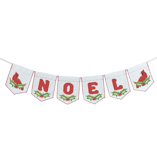 Herrschners Cardinal Noel Pennant Banner Stamped Cross-Stitch Kit Herrschners Cardinal Noel Pennant Banner Stamped Cross-Stitch Kit