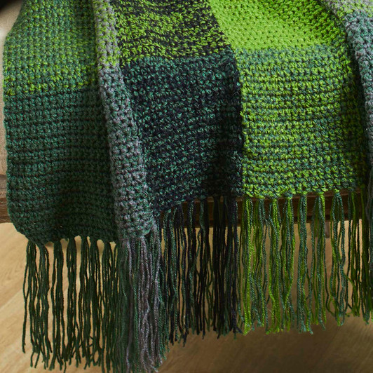 Herrschners Green Buffalo Plaid Afghan Crochet Kit Herrschners Green Buffalo Plaid Afghan Crochet Kit