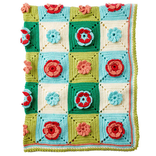 Caron Floral Granny Afghan Crochet Kit Caron Floral Granny Afghan Crochet Kit