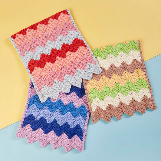 Village Yarn Ripply Rhythm Towels-Set of 3 Crochet Kit