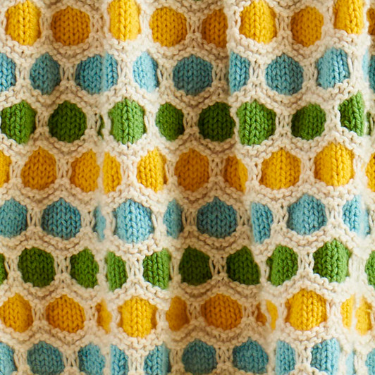 Caron Honeycomb Stripes Baby Blanket Knit Kit