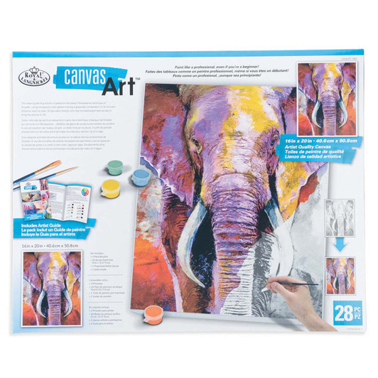 Royal Brush Canvas Art Elephant Paint Set