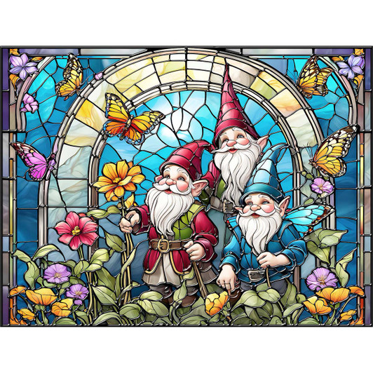 SunsOut Stained Glass Gnomes Jigsaw Puzzle SunsOut Stained Glass Gnomes Jigsaw Puzzle