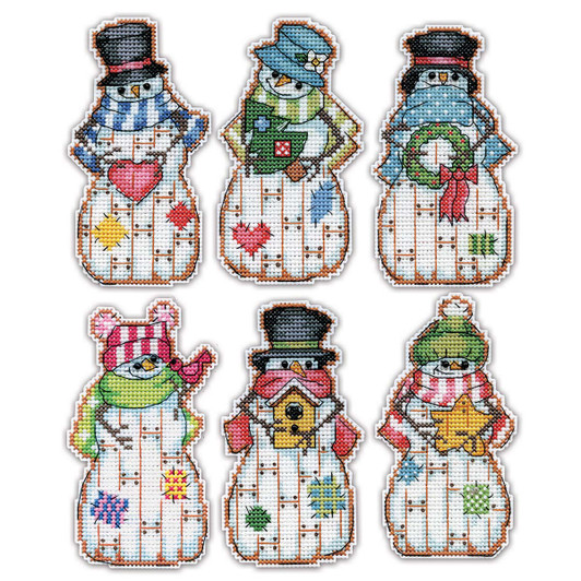Design Works Country Snowmen Ornaments Counted Cross-Stitch Kit