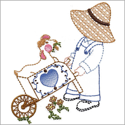 Aunt Martha's Denim Dan, Set of 7 Transfer Aunt Martha's Denim Dan, Set of 7 Transfer