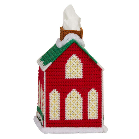 Herrschners Christmas Cottage Tissue Box - December Plastic Canvas Kit