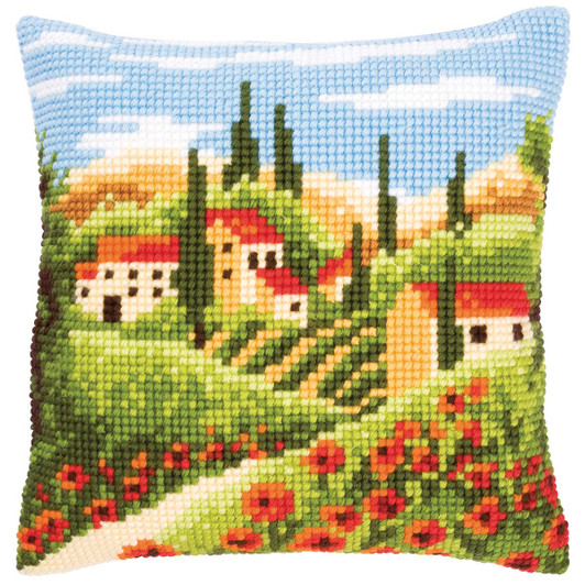 Vervaco Tuscan Landscape Pillow Cover Needlepoint Kit Vervaco Tuscan Landscape Pillow Cover Needlepoint Kit