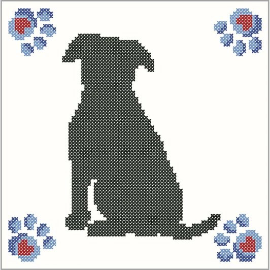 Herrschners Dog Silhouette Quilt Blocks Thread Kit