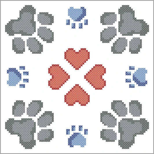 Herrschners Pet Paws Quilt Blocks Thread Kit