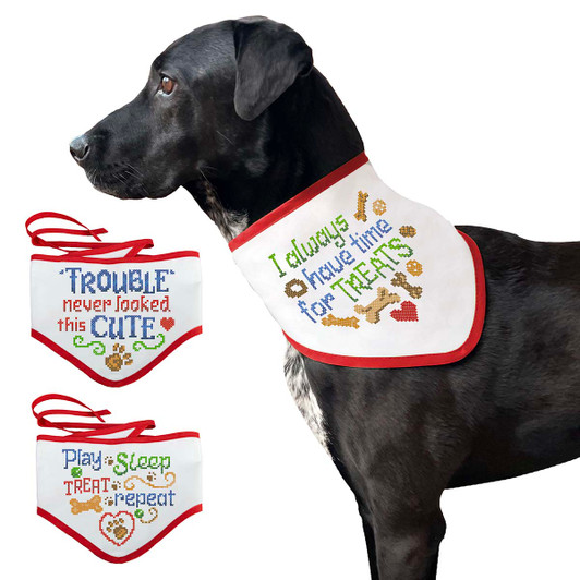 Herrschners Pet Pride Bandanas Stamped Cross-Stitch Herrschners Pet Pride Bandanas Stamped Cross-Stitch