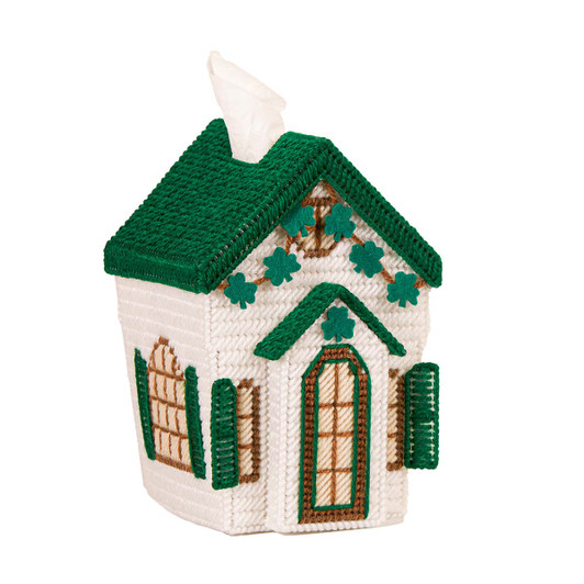 Herrschners Shamrock Shack Tissue Box - March Plastic Canvas Kit