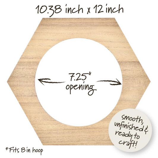 Bucilla 8" Hexagon Embroidery Hoop Wood Frame