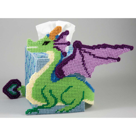 Herrschners Dragon Tissue Box Plastic Canvas Kit Herrschners Dragon Tissue Box Plastic Canvas Kit