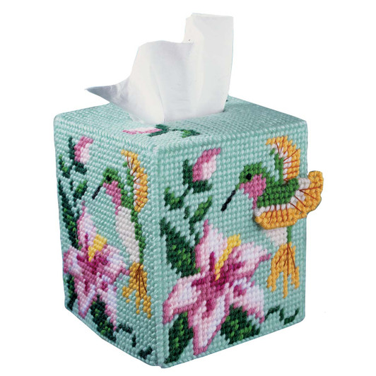 Design Works Hummingbird Tissue Box Plastic Canvas Kit Design Works Hummingbird Tissue Box Plastic Canvas Kit