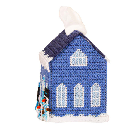 Herrschners Snowy Manor Tissue Box - January Plastic Canvas Kit