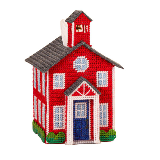Herrschners Schoolhouse Tissue Box - September Plastic Canvas Kit