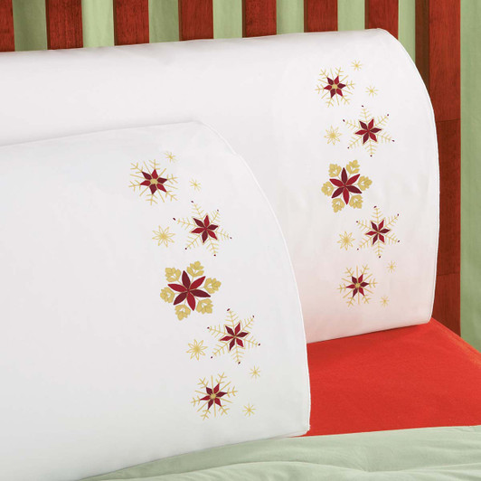 Herrschners Elegant Snowflake Pillowcase Pair Embroidery Free Download