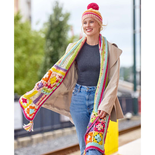 Premier Polychrome Grid Scarf & Beanie Free Download