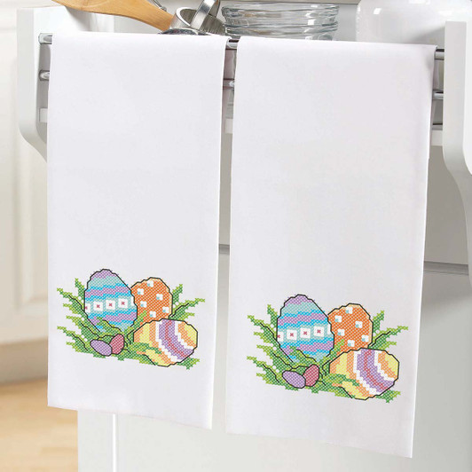 Herrschners Easter Blessings Towel Pair Stamped Cross-Stitch