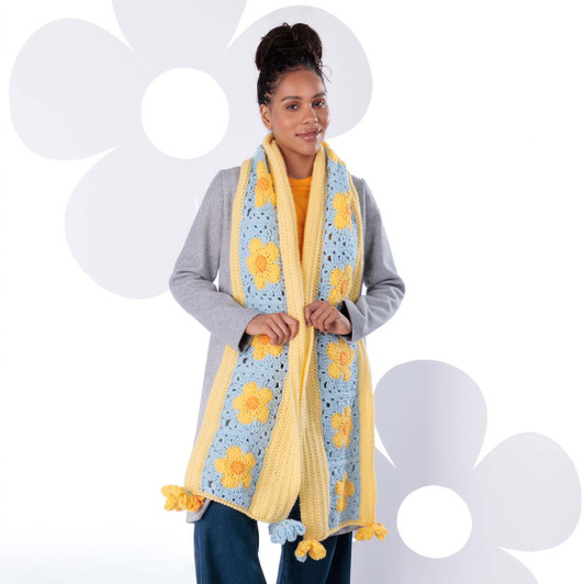 Red Heart Flower Power Scarf Crochet Kit