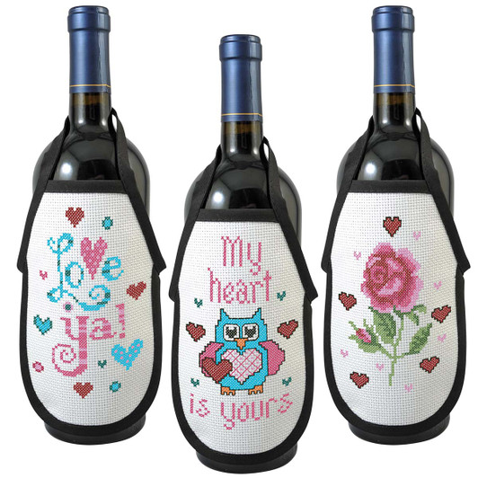 Herrschners Hearts of Love Bottle Aprons Counted Cross-Stitch Free Download