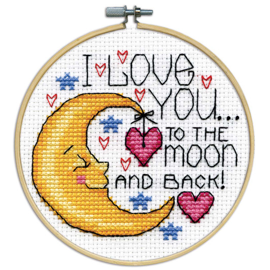 Design Works Moon Love Hoop Counted Cross-Stitch Kit Design Works Moon Love Hoop Counted Cross-Stitch Kit