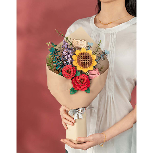 Robotime Wooden Flower Bouquet Model - Wood Robotime Wooden Flower Bouquet Model - Wood