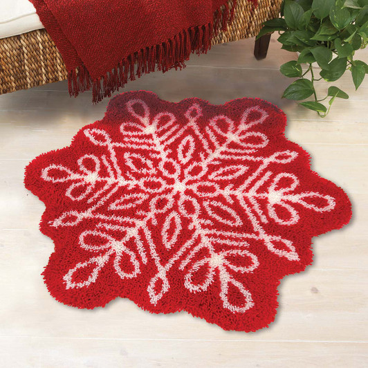 Herrschners Red Snowflake Latch Hook Kit